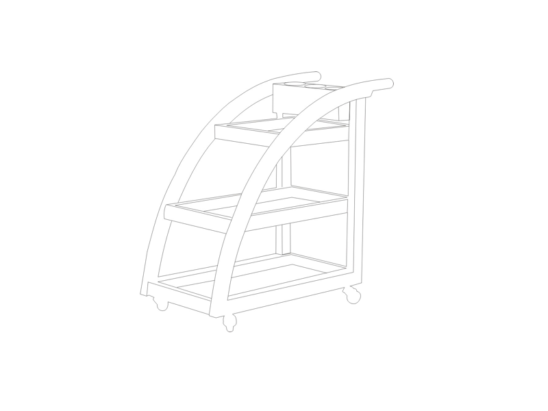 Dimension for Naino Wooden Spa Trolley